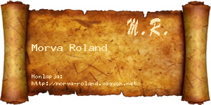 Morva Roland névjegykártya